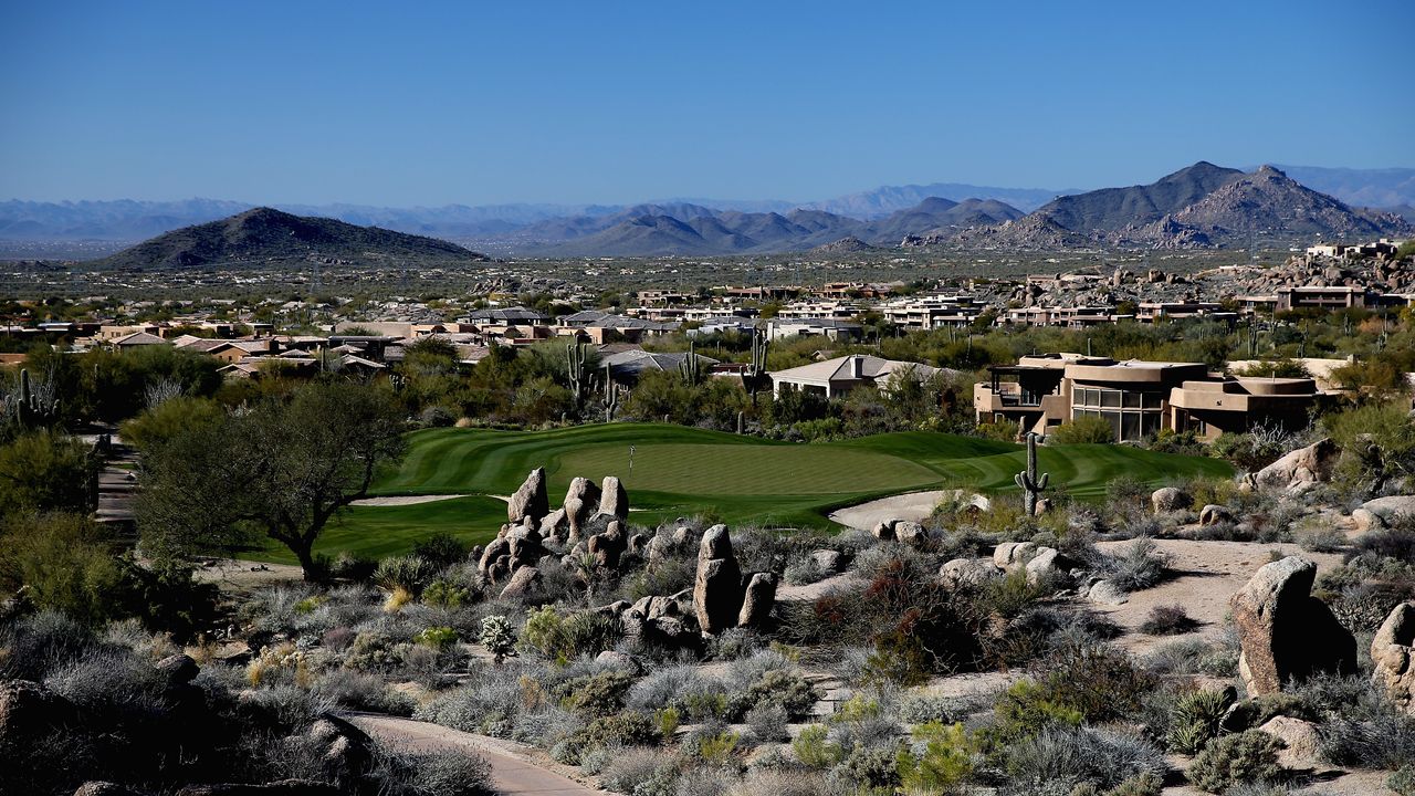 Scottsdale golf course community aerial view